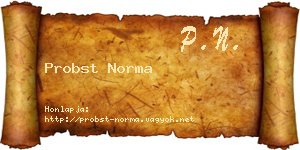 Probst Norma névjegykártya